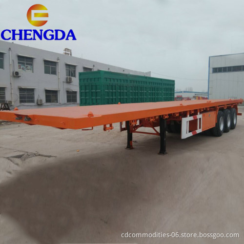 Tanzania Used 3 Axles 40ft Flatbed Semi Trailer For Sale